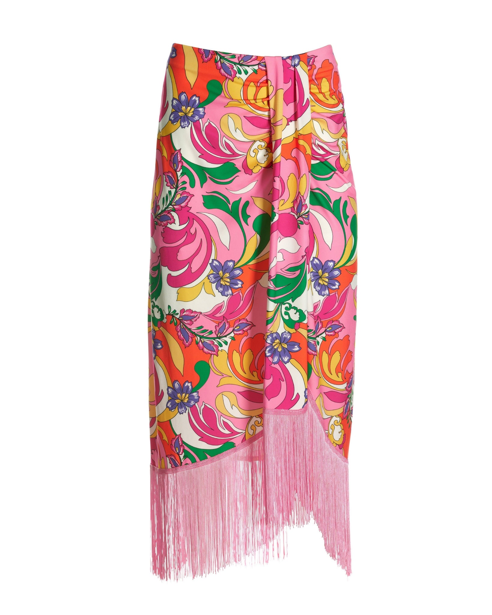 Paris Paisley Fringe Wrap Skirt Multi - Image 2