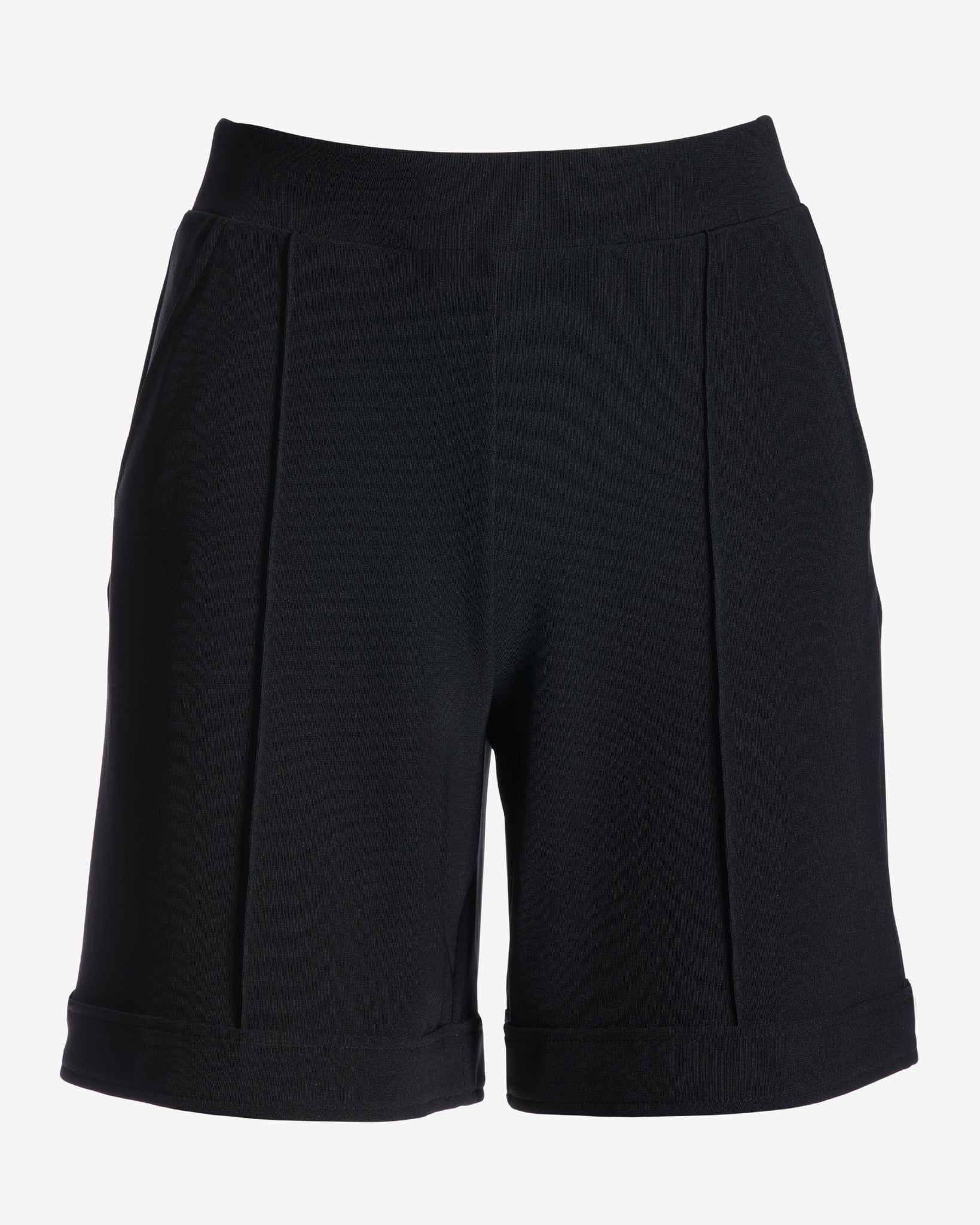 Beyond Travel 7 Inch Cuffed Trouser Shorts Jet Black - Image 2